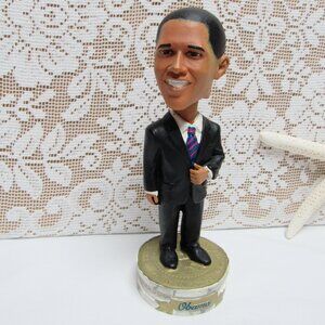 BARACK OBAMA President BOBBLEHEAD 2008 Electa Head MFG. Smiling in Suit Nodder